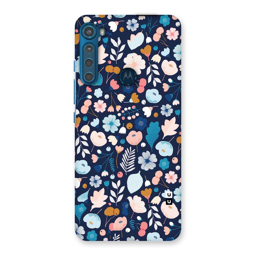 Blue Floral Back Case for Motorola One Fusion Plus