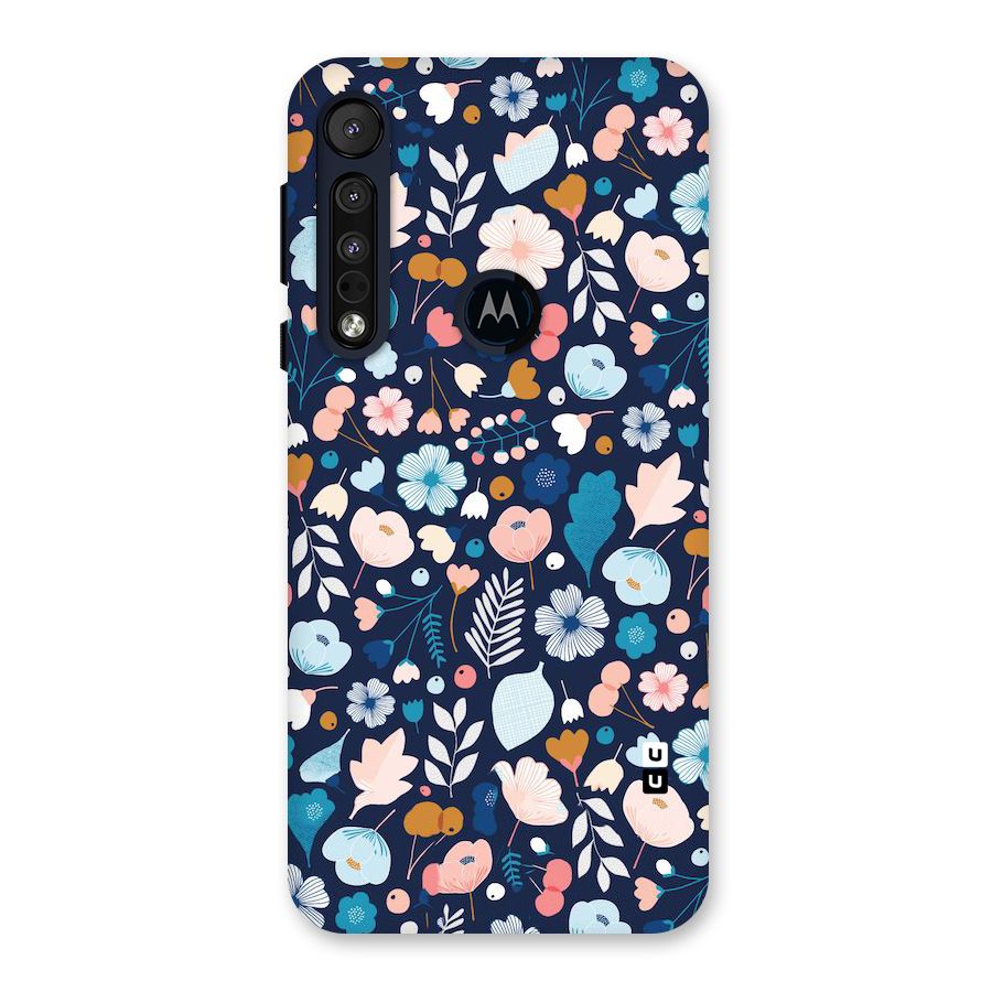 Blue Floral Back Case for Motorola One Macro