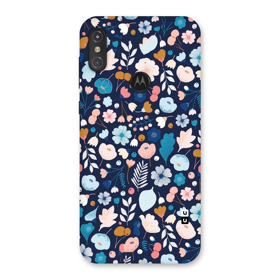 Blue Floral Back Case for Motorola One Power