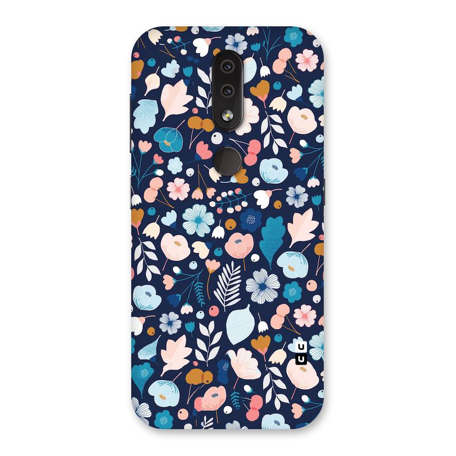 Blue Floral Back Case for Nokia 4.2