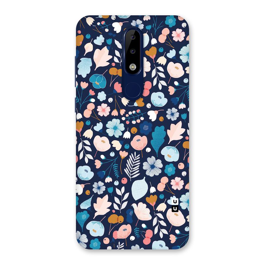 Blue Floral Back Case for Nokia 5.1 Plus