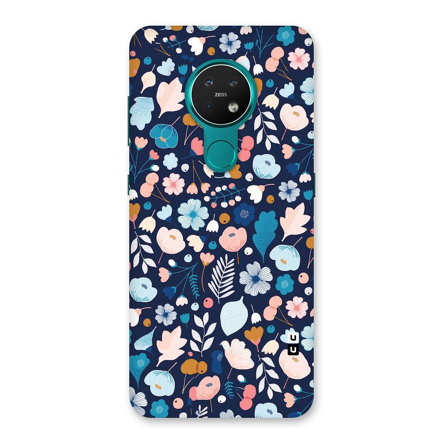 Blue Floral Back Case for Nokia 7.2