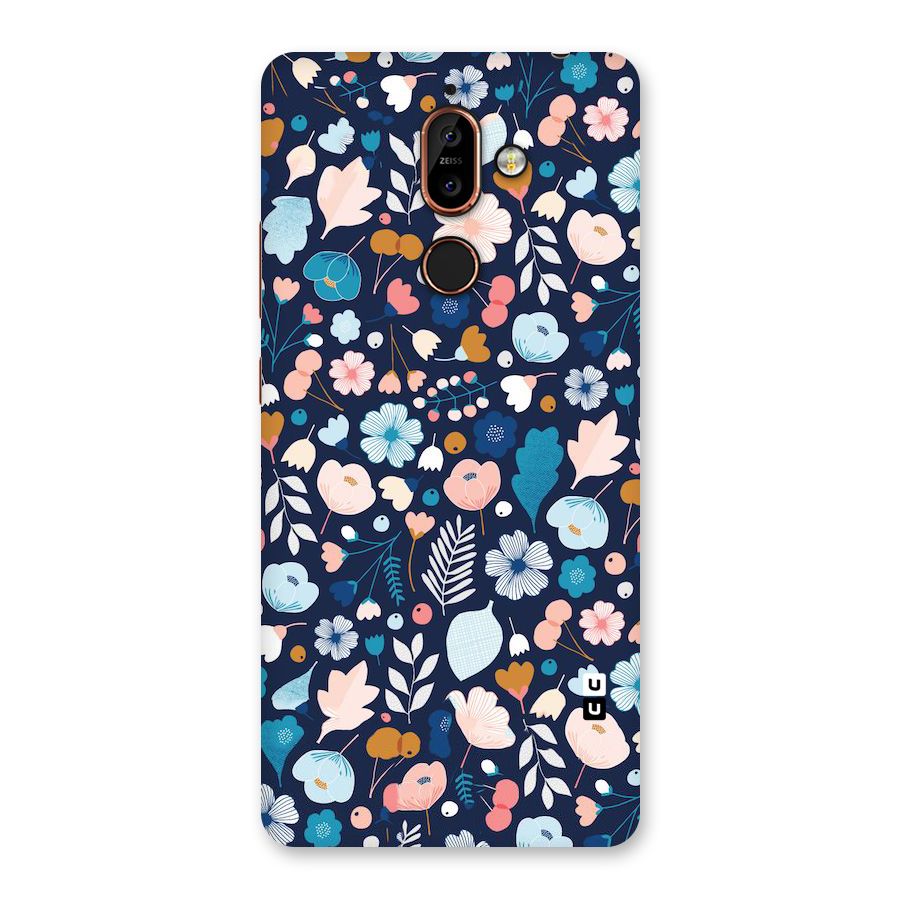 Blue Floral Back Case for Nokia 7 Plus