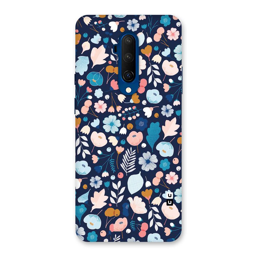 Blue Floral Back Case for OnePlus 7T Pro