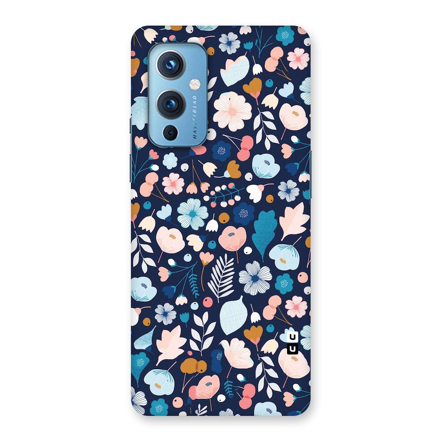 Blue Floral Back Case for OnePlus 9