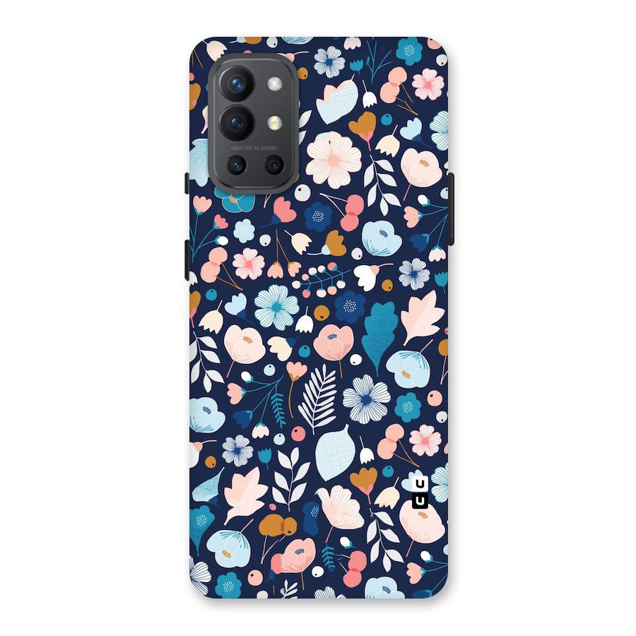 Blue Floral Back Case for OnePlus 9R