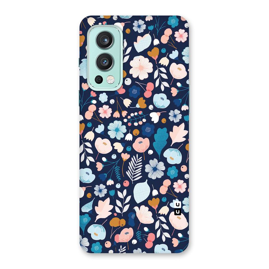Blue Floral Back Case for OnePlus Nord 2 5G
