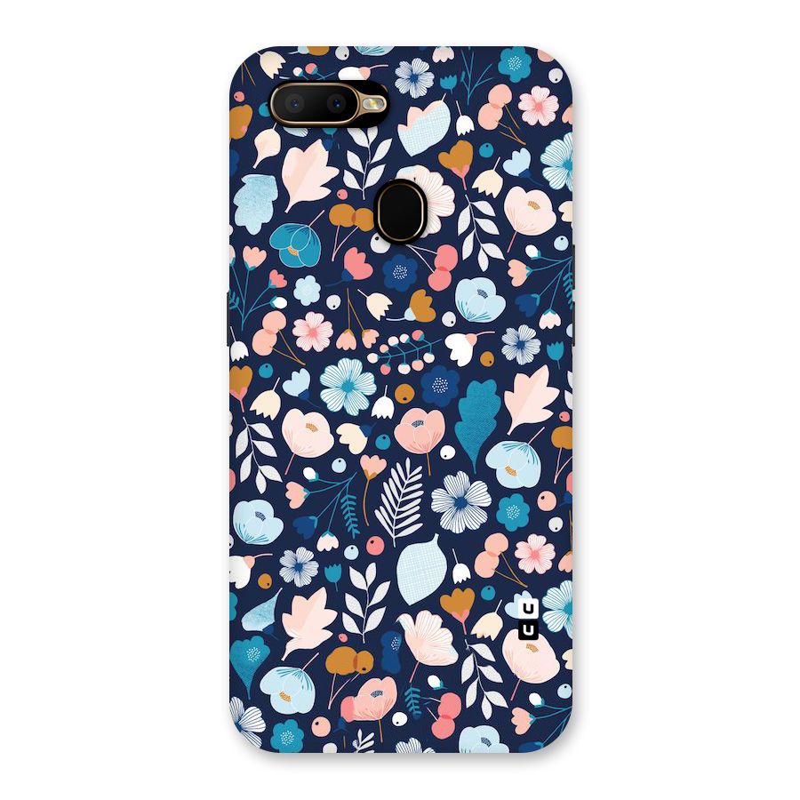 Blue Floral Back Case for Oppo A5s