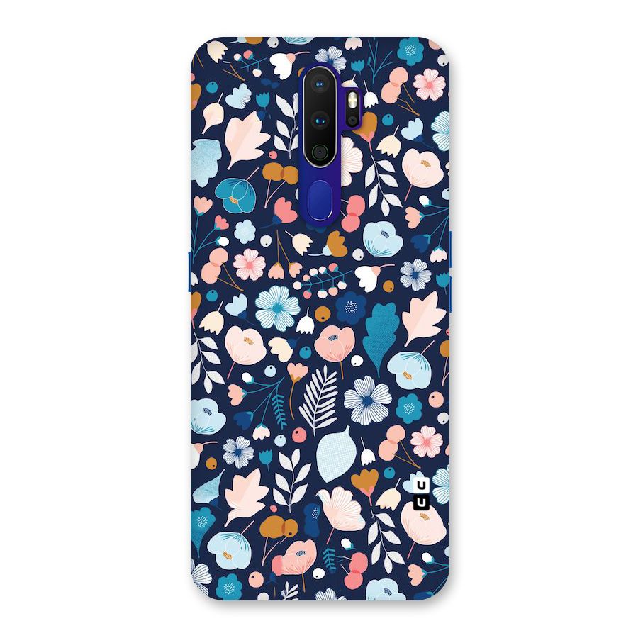 Blue Floral Back Case for Oppo A9 (2020)