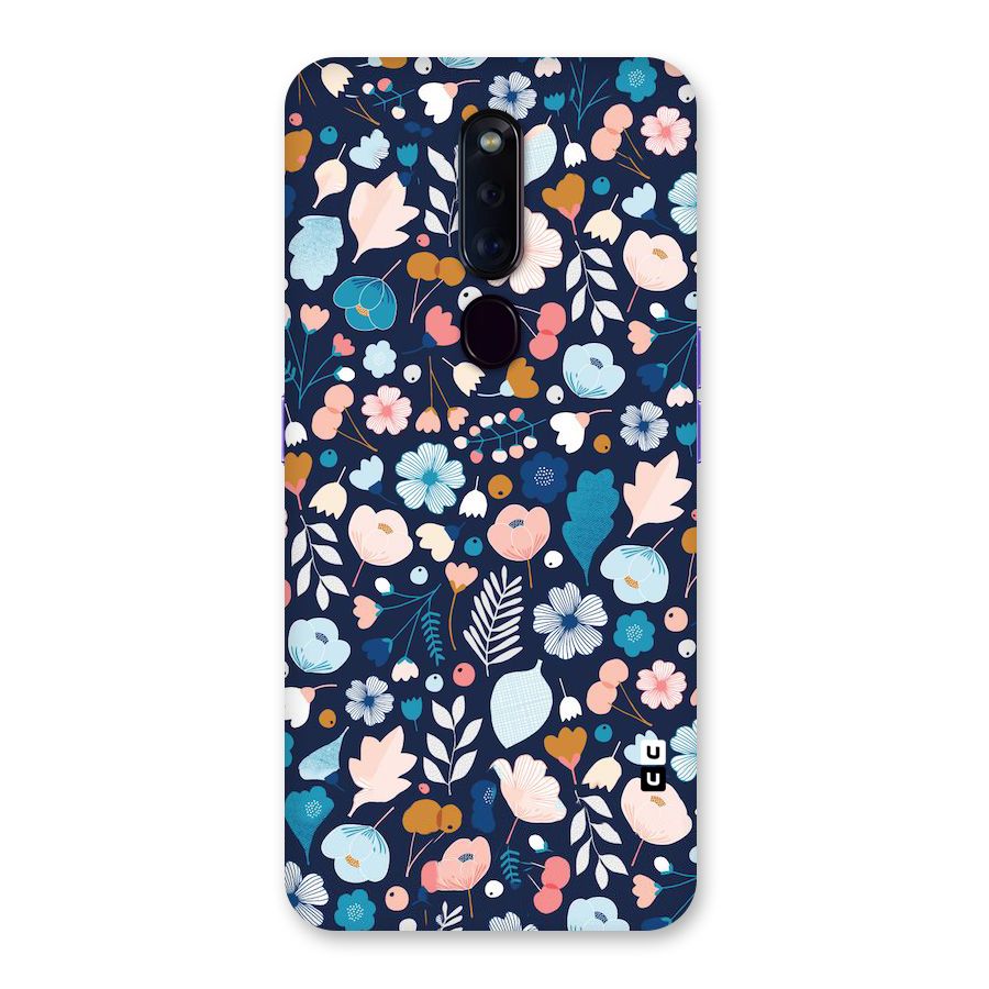 Blue Floral Back Case for Oppo F11 Pro