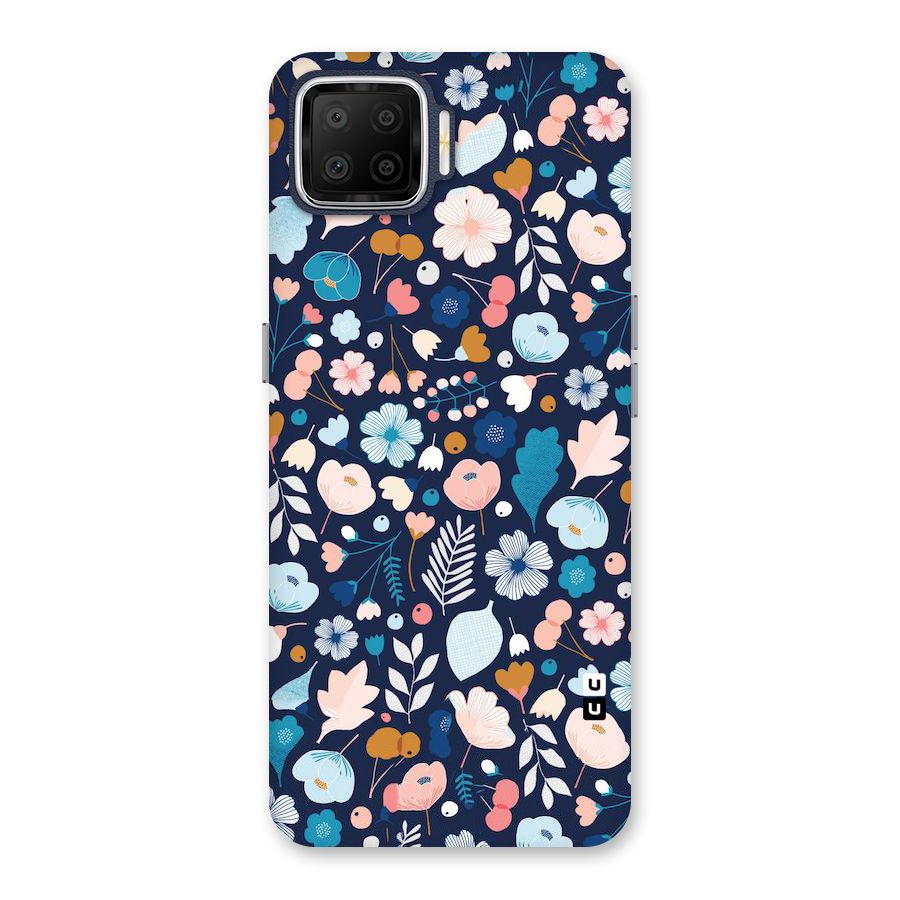 Blue Floral Back Case for Oppo F17