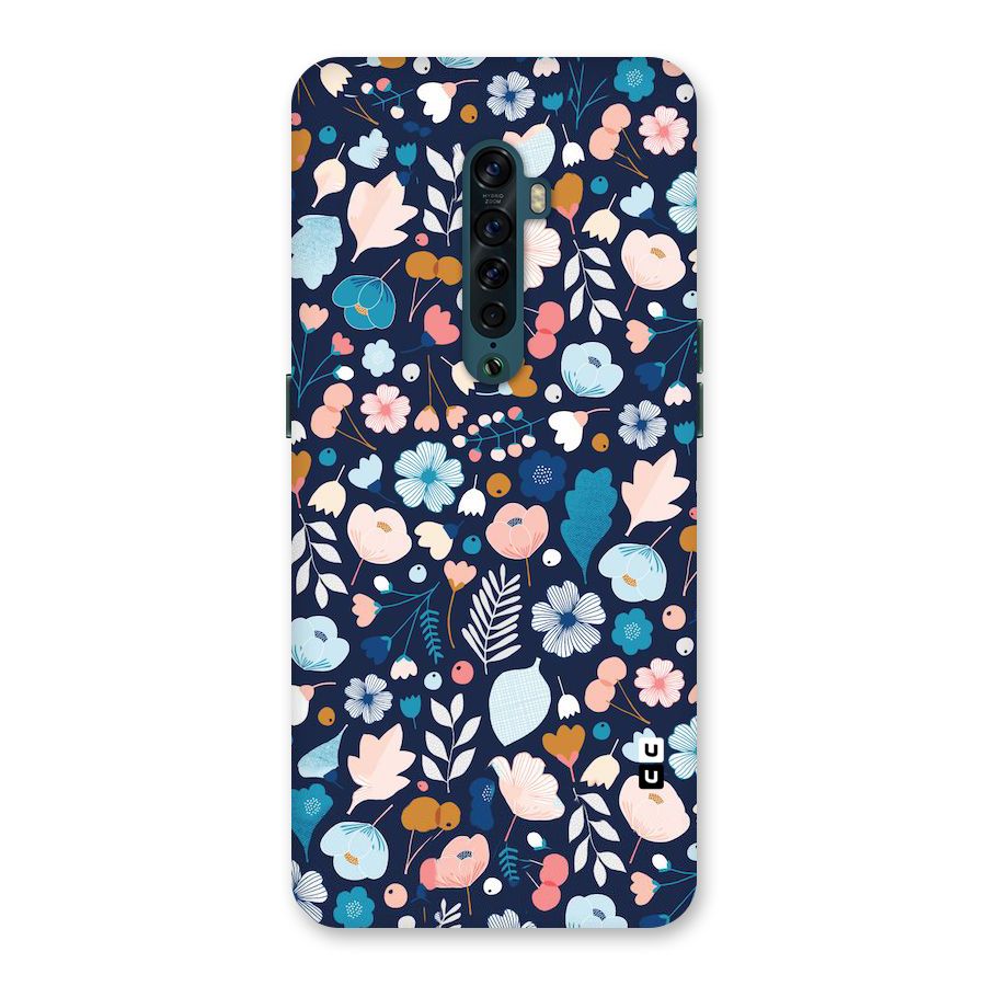 Blue Floral Back Case for Oppo Reno2