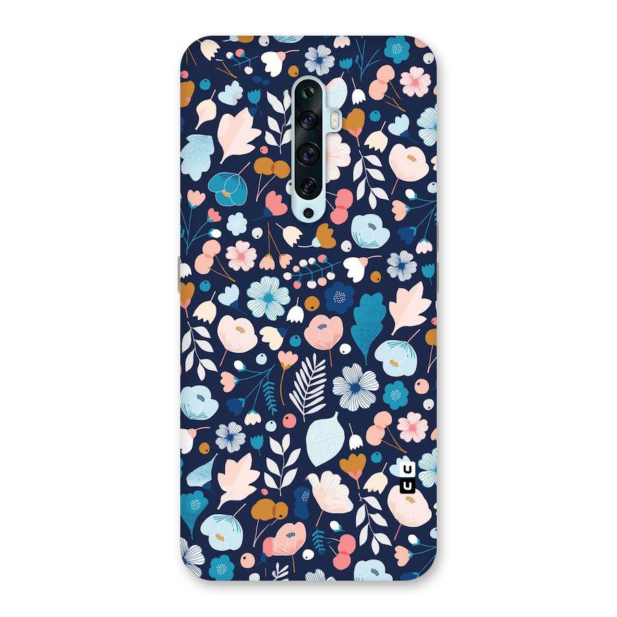 Blue Floral Back Case for Oppo Reno2 Z