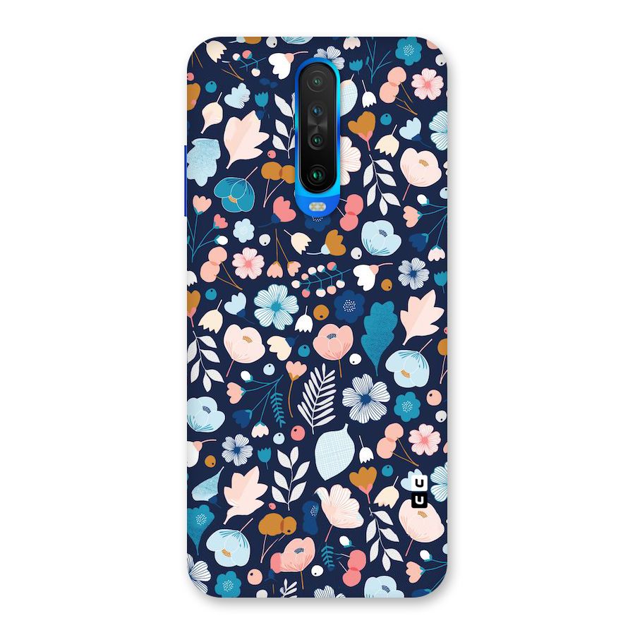 Blue Floral Back Case for Poco X2