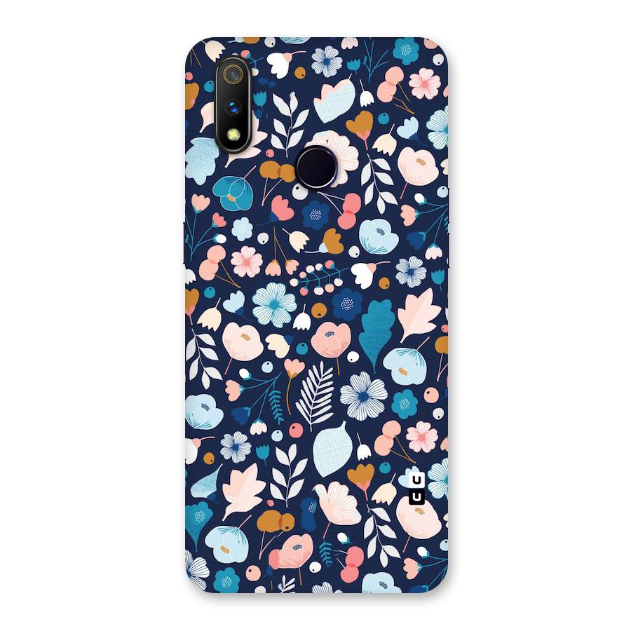 Blue Floral Back Case for Realme 3 Pro