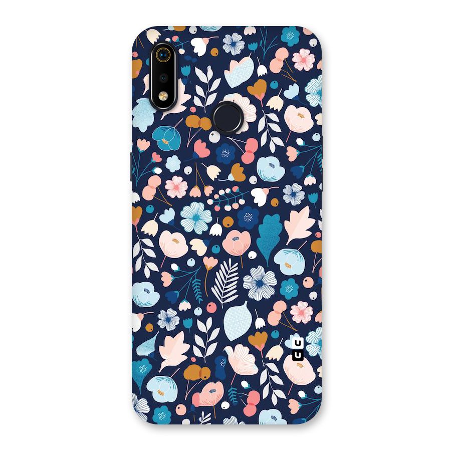 Blue Floral Back Case for Realme 3i