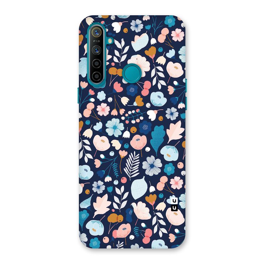 Blue Floral Back Case for Realme 5i
