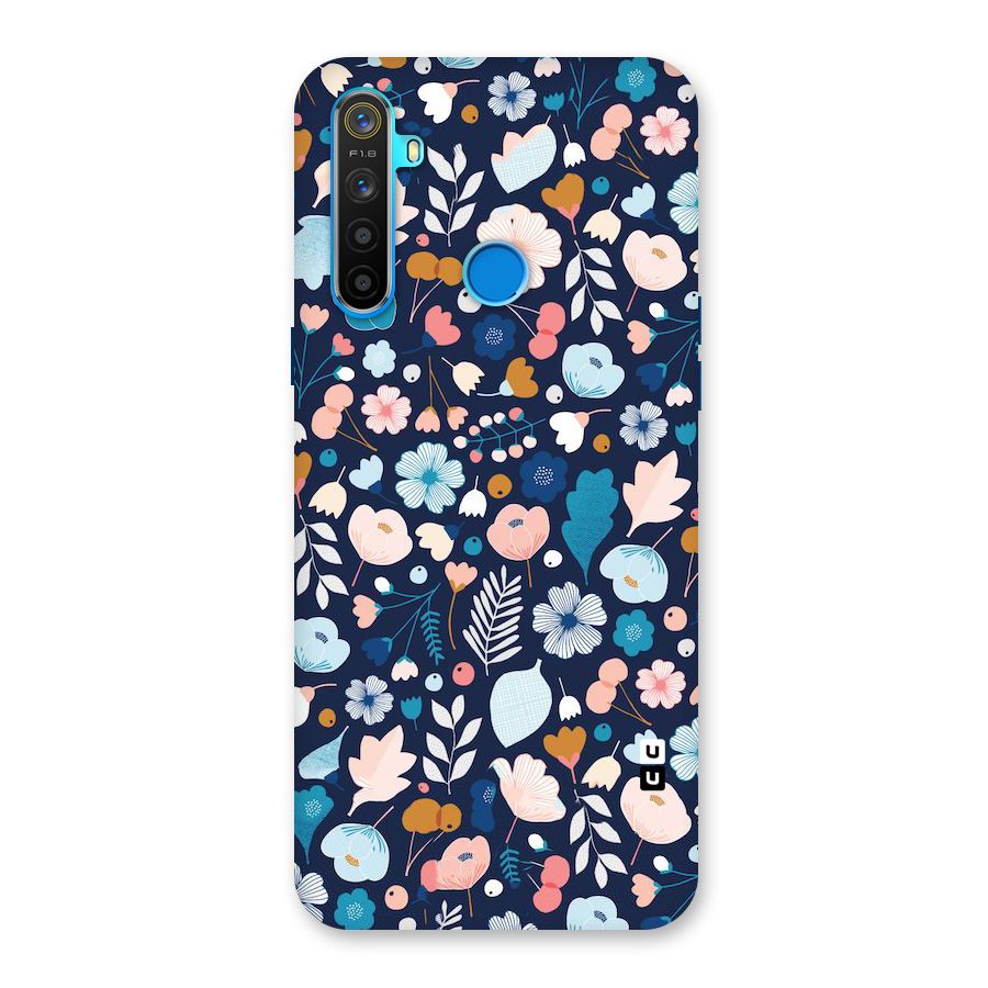 Blue Floral Back Case for Realme 5s
