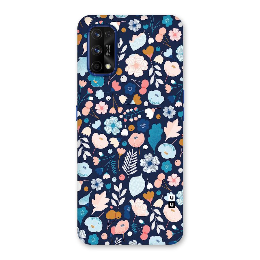 Blue Floral Back Case for Realme 7 Pro