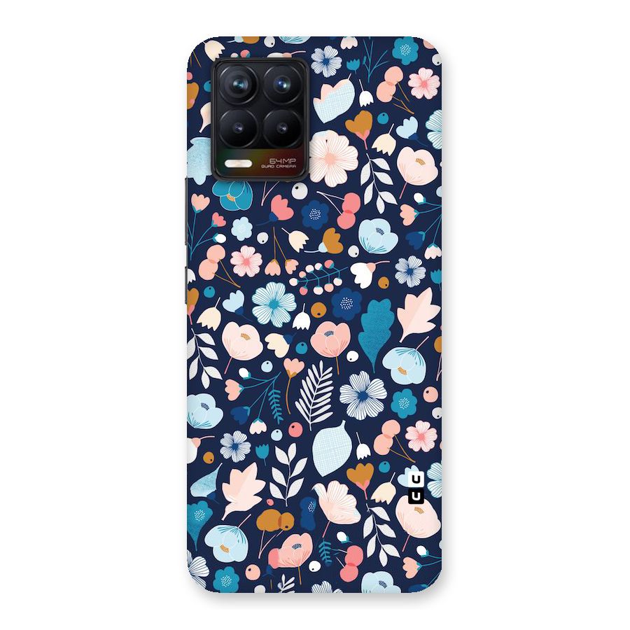 Blue Floral Back Case for Realme 8