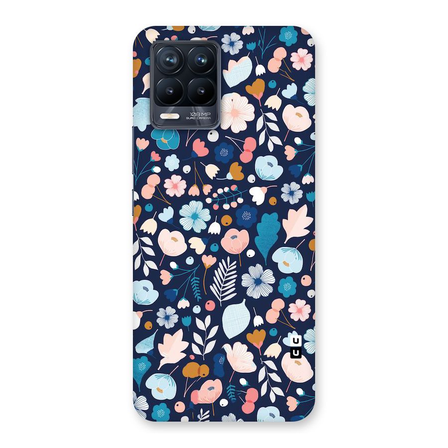 Blue Floral Back Case for Realme 8 Pro