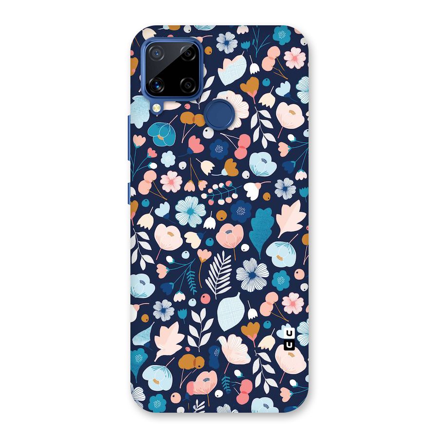 Blue Floral Back Case for Realme C15