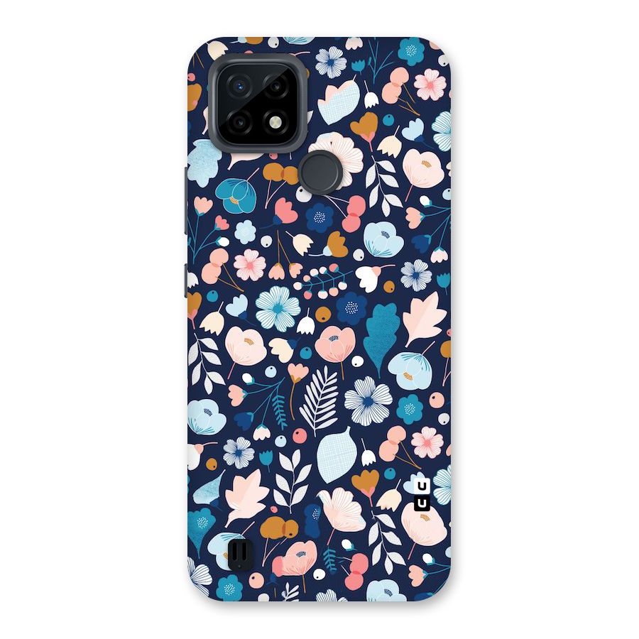 Blue Floral Back Case for Realme C21