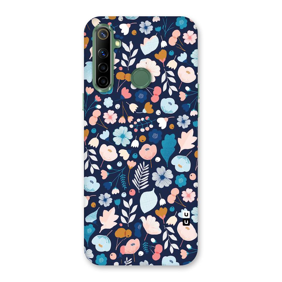 Blue Floral Back Case for Realme Narzo 10