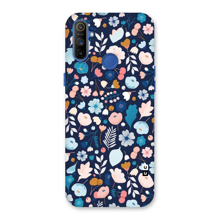 Blue Floral Back Case for Realme Narzo 10A