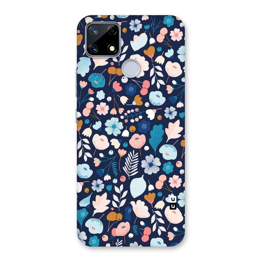 Blue Floral Back Case for Realme Narzo 20