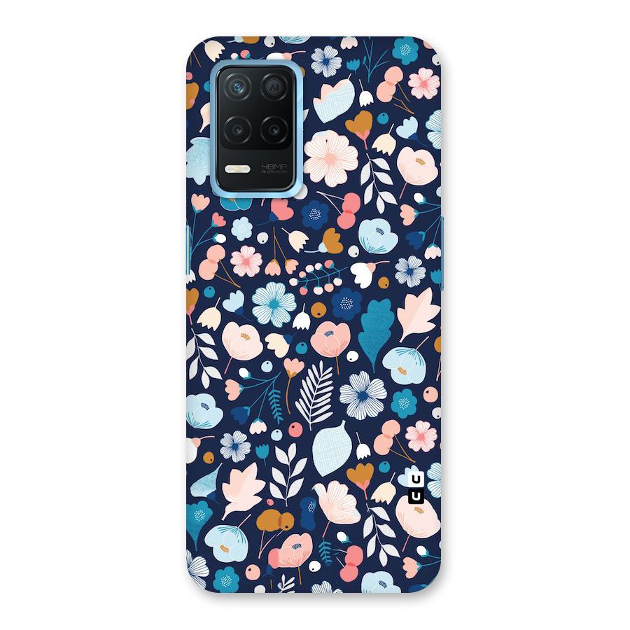 Blue Floral Back Case for Realme Narzo 30 5G
