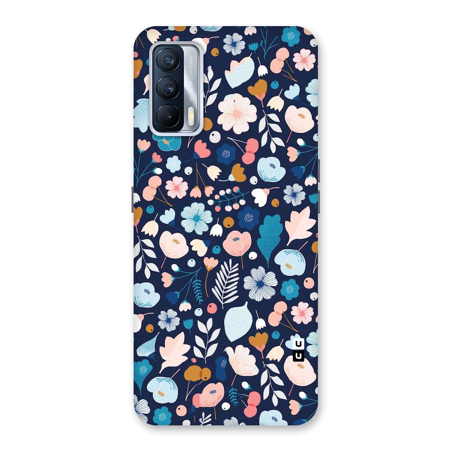 Blue Floral Back Case for Realme X7