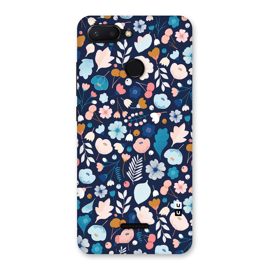 Blue Floral Back Case for Redmi 6