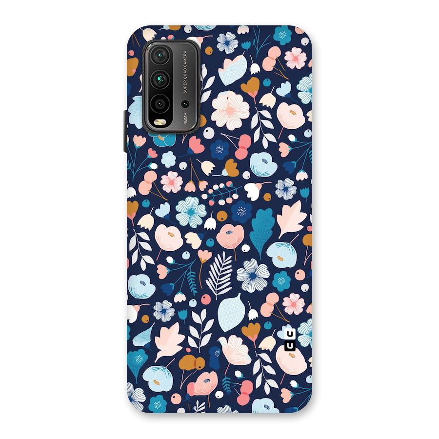 Blue Floral Back Case for Redmi 9 Power