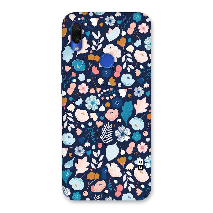 Blue Floral Back Case for Redmi Note 7S