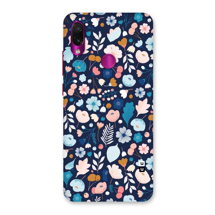 Blue Floral Back Case for Redmi Note 7 Pro