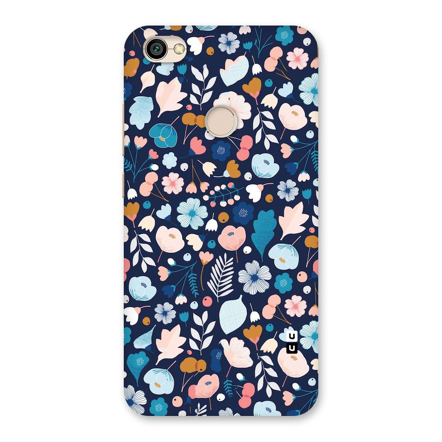Blue Floral Back Case for Redmi Y1 2017