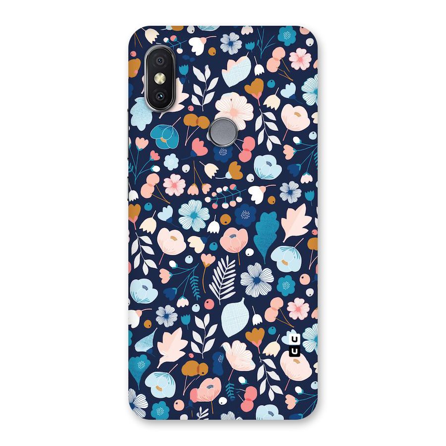 Blue Floral Back Case for Redmi Y2