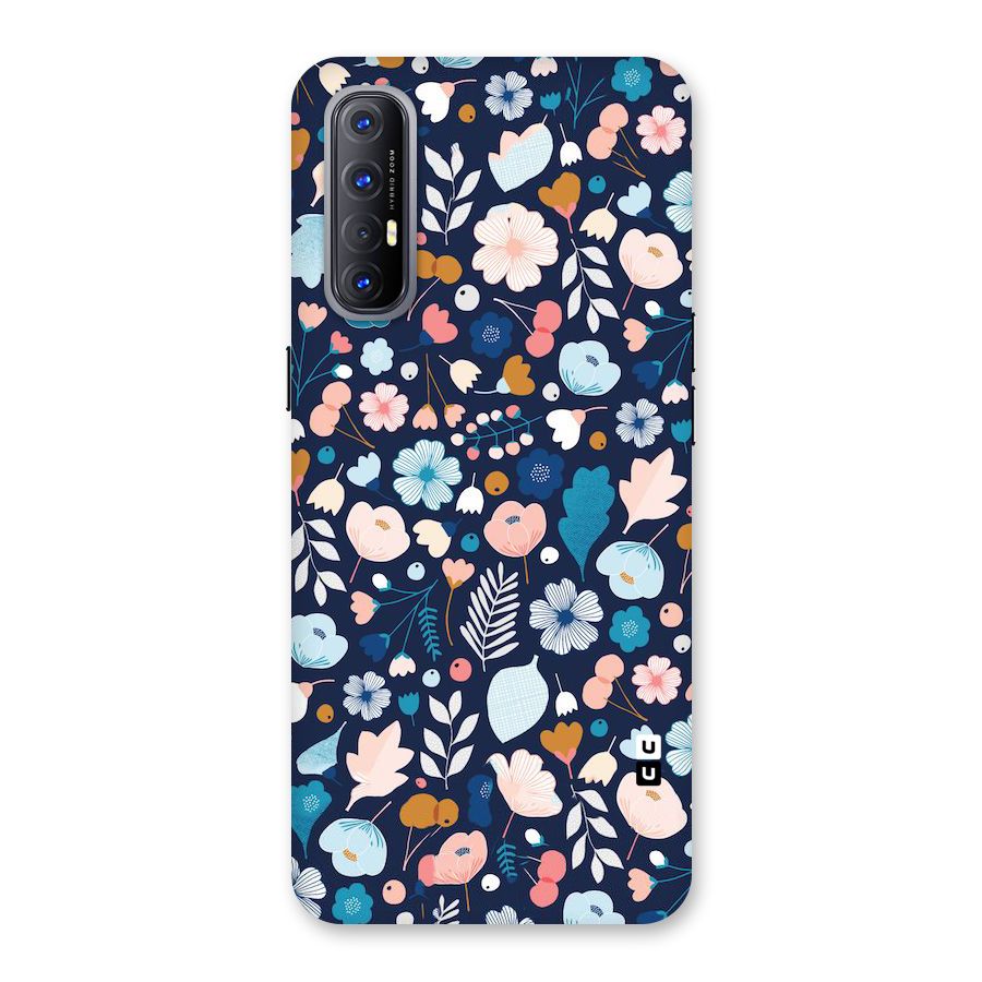 Blue Floral Back Case for Reno3 Pro