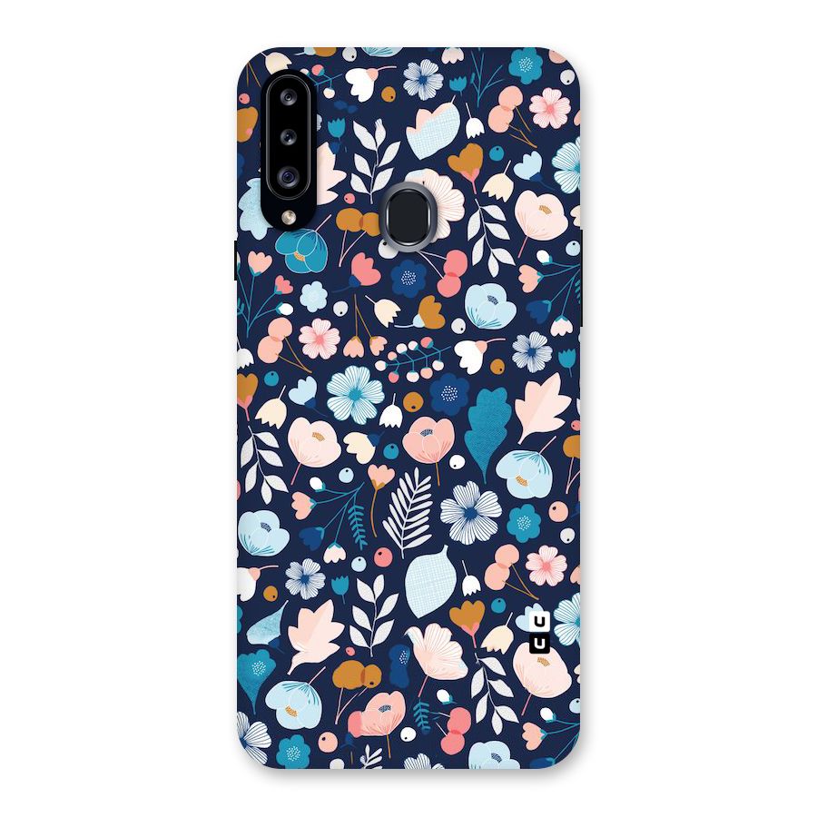 Blue Floral Back Case for Samsung Galaxy A20s