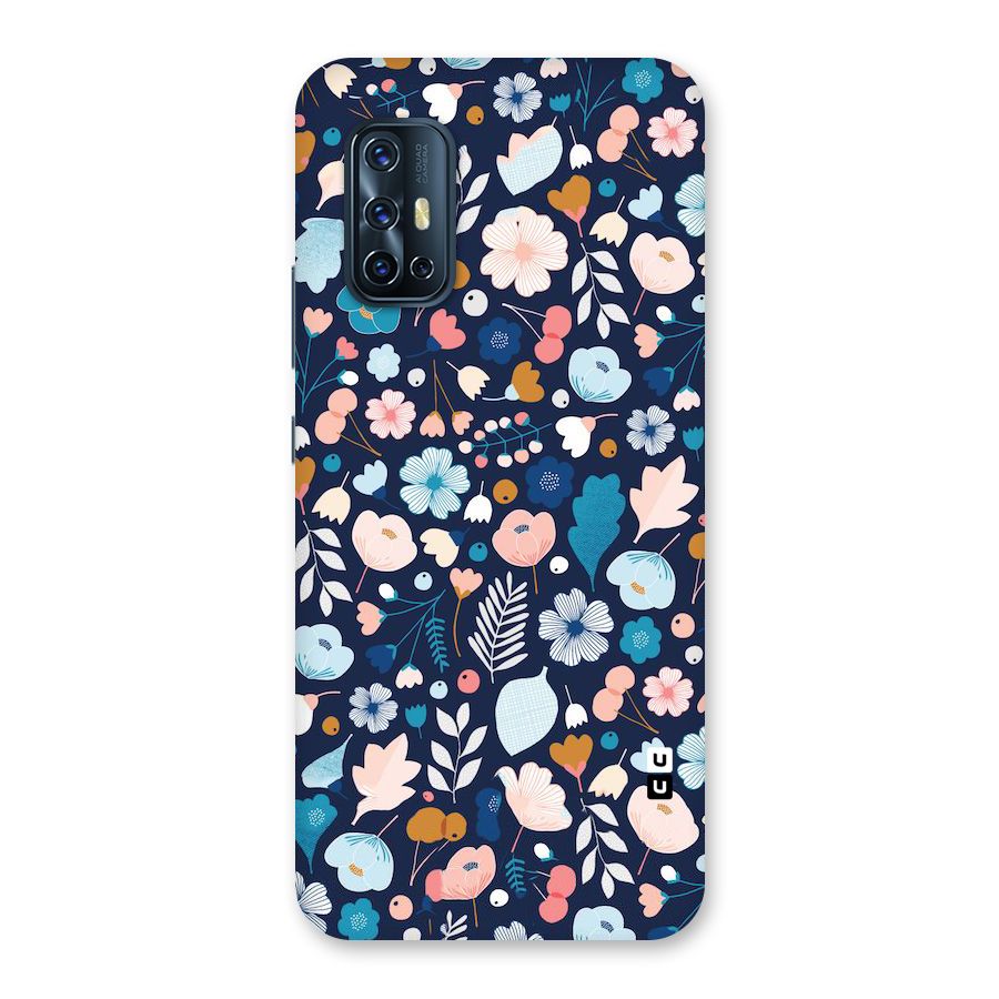 Blue Floral Back Case for Vivo V17