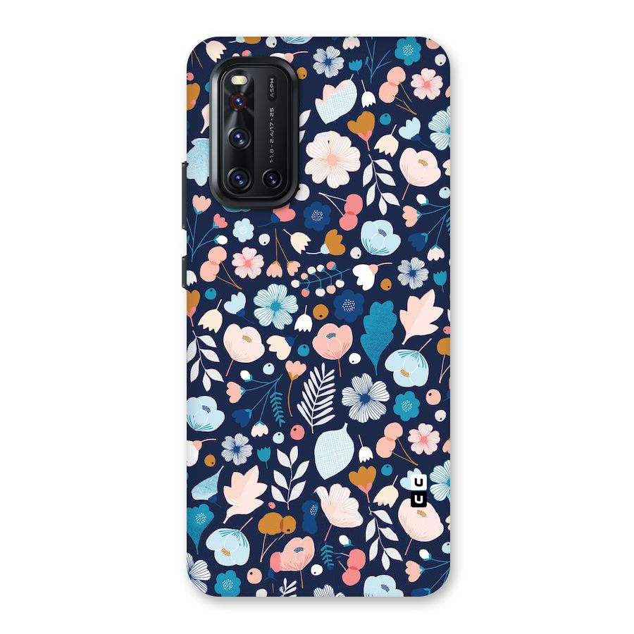 Blue Floral Back Case for Vivo V19