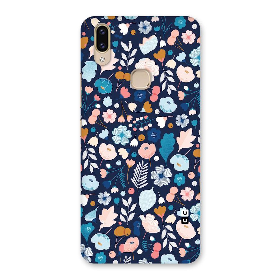 Blue Floral Back Case for Vivo V9 Youth