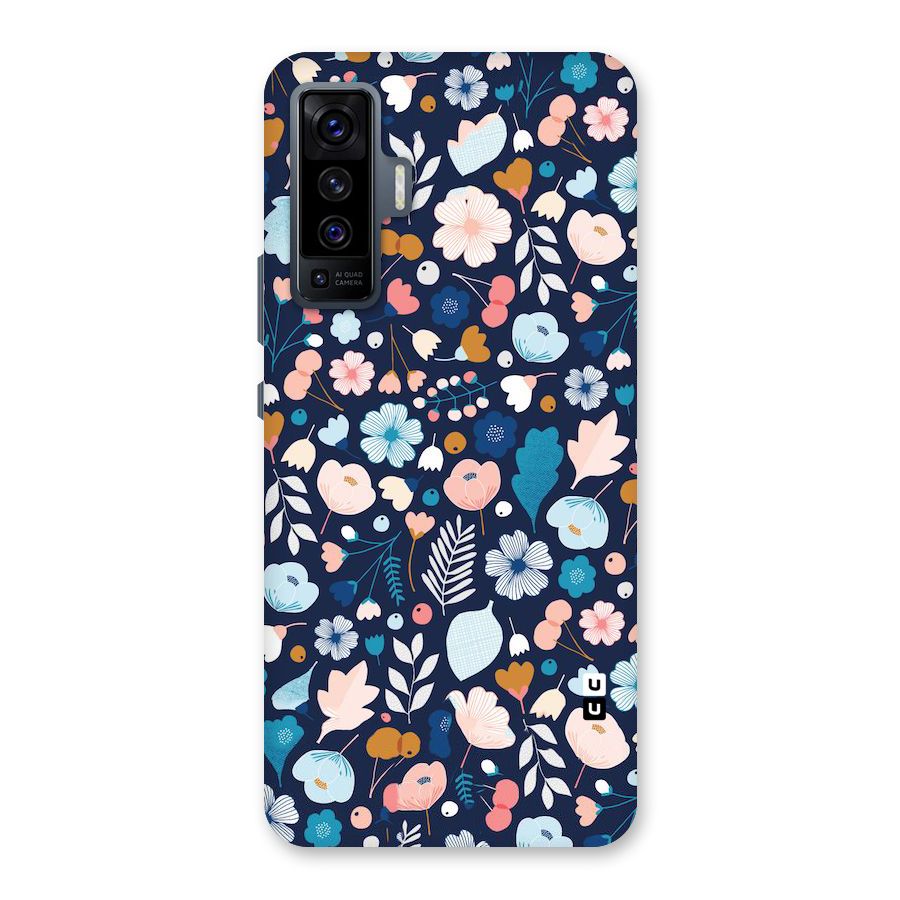 Blue Floral Back Case for Vivo X50