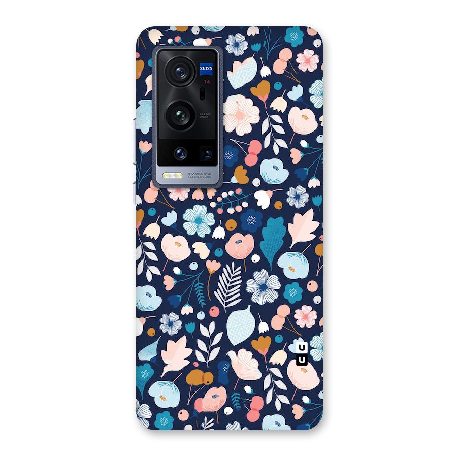 Blue Floral Back Case for Vivo X60 Pro Plus