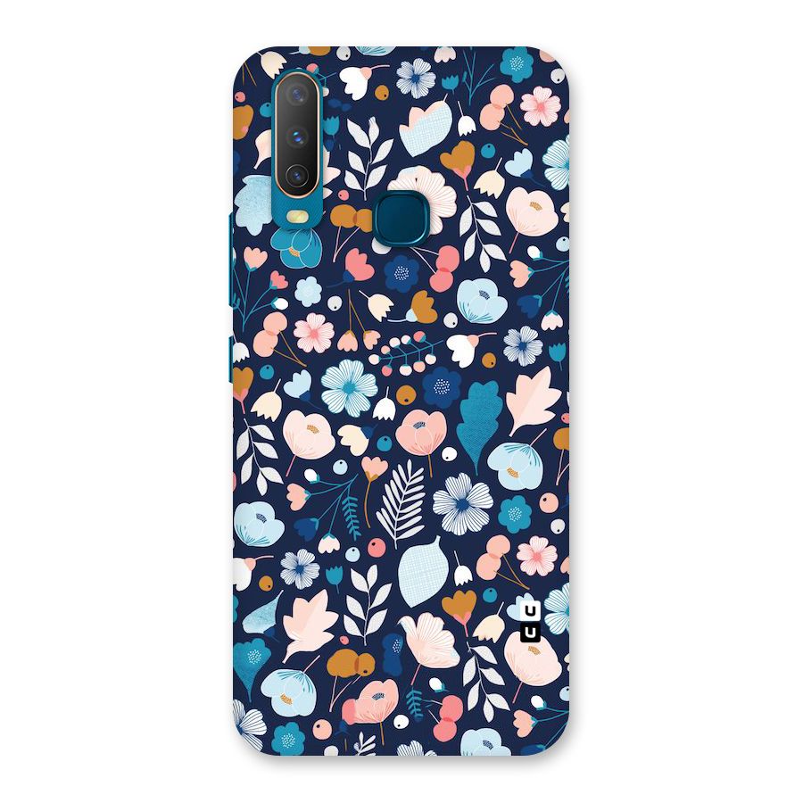 Blue Floral Back Case for Vivo Y11