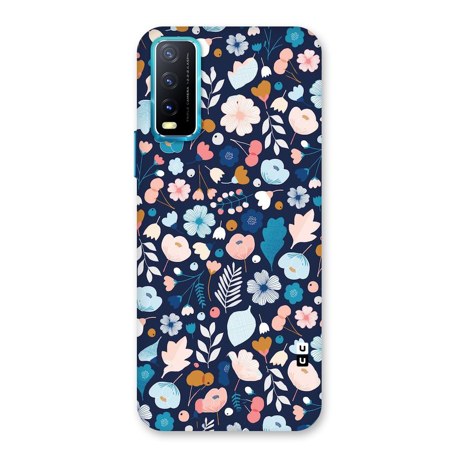 Blue Floral Back Case for Vivo Y20G