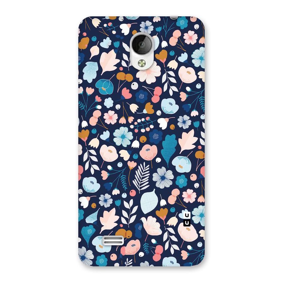 Blue Floral Back Case for Vivo Y21