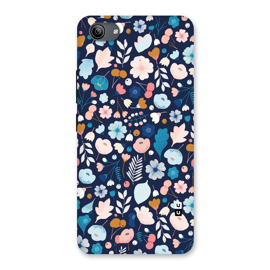 Blue Floral Back Case for Vivo Y81i