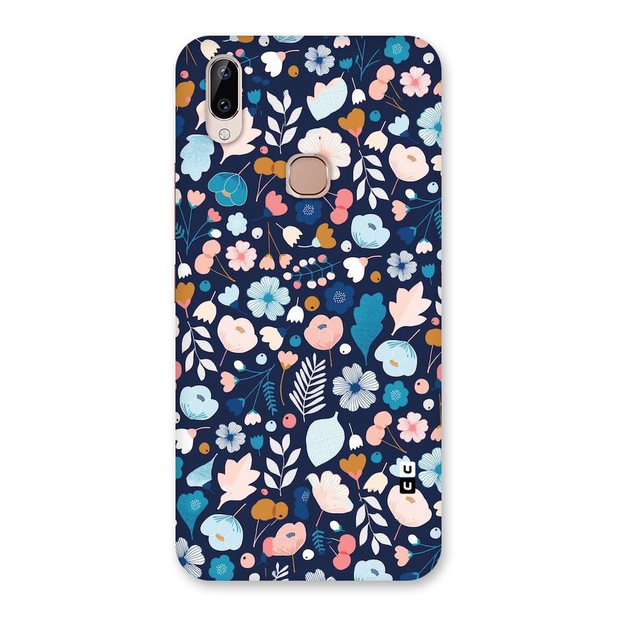 Blue Floral Back Case for Vivo Y83 Pro